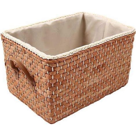 Panier de rangement tressé à la main, panier à linge en osier fait main, organisateur pour vêtements, jouets, décoration - Marron (1/5)