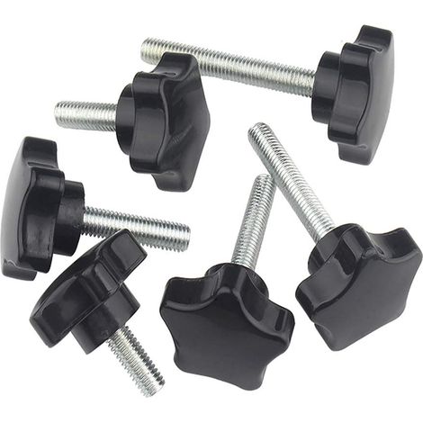 Vis à bouton étoile, vis moletée en forme de fleur de prunier, poignée à vis moletée, M10×20mm, 6 pièces (1/5)