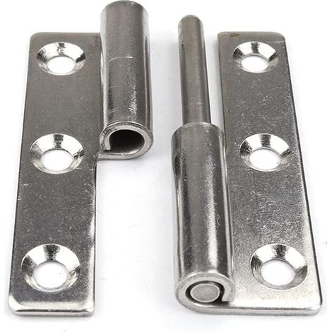 4 Pack Heavy Duty 304 Stainless Steel Detachable Door Hinges for 3" Interior and Exterior Doors (1/5)