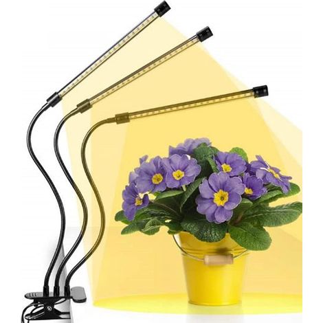 Lampe Croissance LED 3 Tubes pour Plantes Intérieur Spectre Complet Minuterie Auto ON OFF Éclairage Culture (1/4)