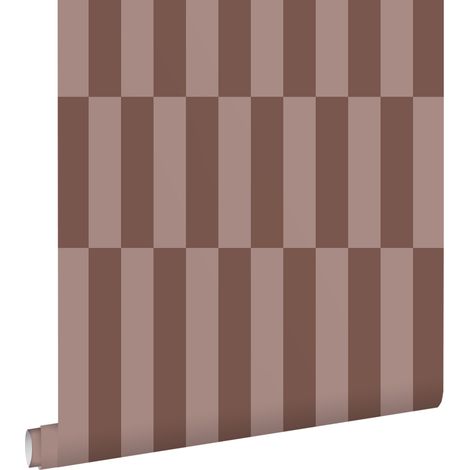 papier peint à rayures marron et mauve violet - ESTAhome (1/5)