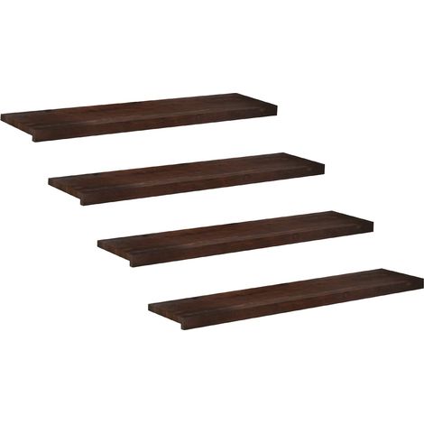 Treppenstufen 4 stk. 120 x 30 x 2 cm Dunkelbraun vidaXL