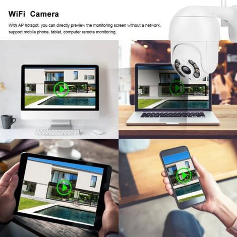 Caméra IP - 1080P - Vision Nocturne 15 M - PTZ 350°/90° - IP66 - Wifi et Câblé - Blanc - 1 Pièce (1/4)