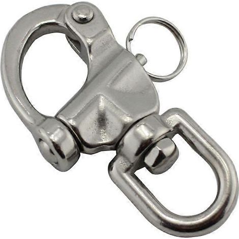 Mousqueton à ressort circulaire en acier inoxydable, émerillon, clip à ressort, accessoire pour bateaux (1/5)
