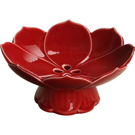 Coupe A Fruits - Bol A Pied En Ceramique - Presentoir Lotus Avec Egouttoir - Pour Fruits Legumes Desserts - 1 Piece (1/5)