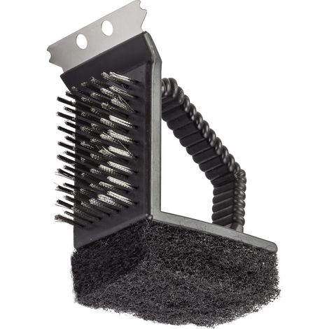 Edelstahl Grill Reinigungsbürste Grillbürste BBQ Grillrost Bürste 3in1 (1/2)