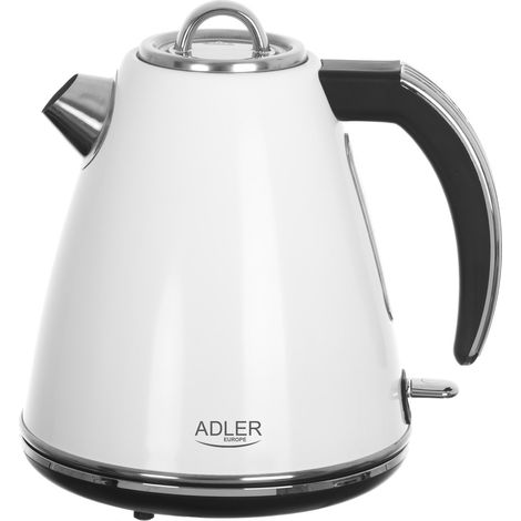 Adler AD 1343 Bouilloire Blanche métal 1,5 L STRIX - Capacité maxi : 1,5 L - Témoin de contrôle (1/5)
