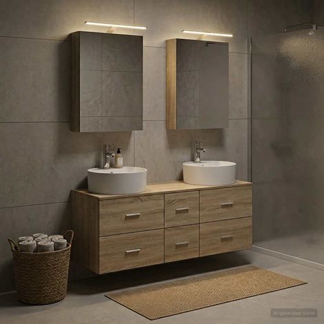 vidaXL Bathroom Furniture Set 5 pcs Sonoma Oak (1/5)