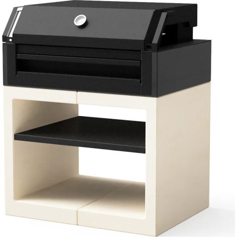Module de barbecue encastrable Kitaway Otte 84 x 63 x 101 cm  Base blanche/noire pour barbecue de jardin extérieur (1/5)