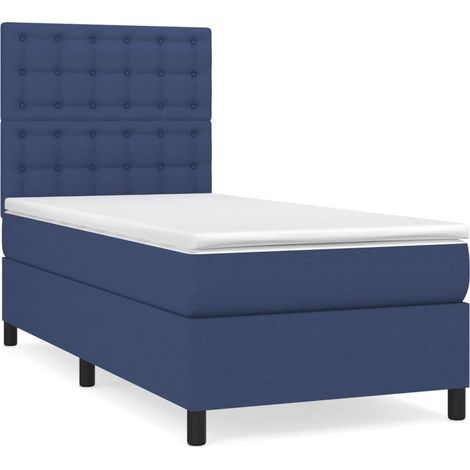 Maison Exclusive - Boxspringbett mit Matratze Blau 80x200 cm Stof