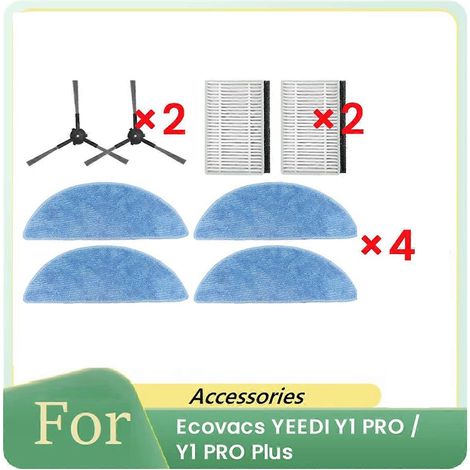 Set mit 8 Ersatzteilen für den Ecovacs YEEDI Y1 PRO / Y1 PRO Plus Saugroboter: Filter und Seitenbürste. (1/5)