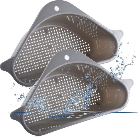 Panier d'évier à l'unité, panier d'angle pour évier, crépine triangulaire multifonctionnelle avec égouttoir.