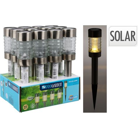 LAMPADA A ENERGIA SOLARE 'INOX' cm 10 x h.26