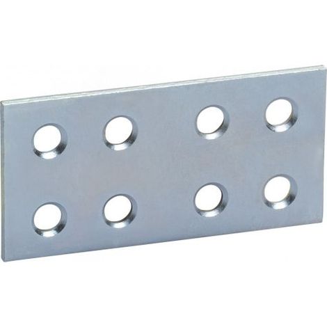 PIASTRINA DRITTA ZINCATA 8 FORI 80 MM