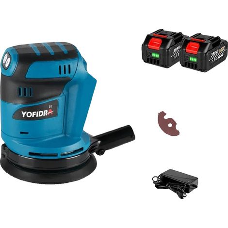 Ponceuse orbitale, sans fil, à vitesse variable, 2 Batterie EU Prise (1/2)