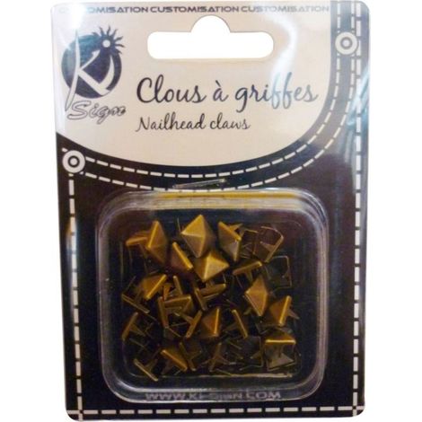 Clous rivet à griffes Carré 10mm Antic Bronze 30 pièces