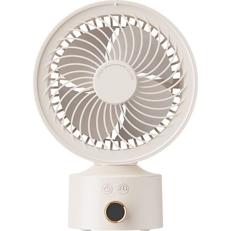 Ventilador de escritorio，ventilador de escritorio silencioso de 23 cm，3 velocidades de viento，temporizador de 4 horas，recargable (1/5)