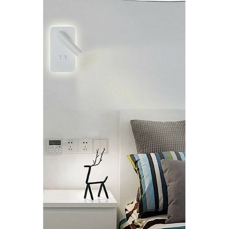 TrAdE Shop Traesio - Applique A Muro 6 W Doppia Fonte Luminosa Led Cob Smd Luce 6500k 3000k 4000k E20 - -Bianco Freddo -