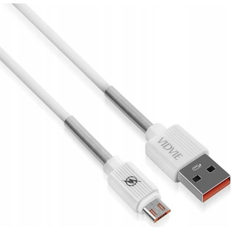 Câble USB Micro USB 3.1A 1m RAPIDE blanc BOÎTE VIDVIE C510 (1/5)