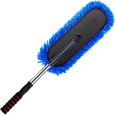 Car Duster, Extendable Handle with High-Density Nanofiber for Interior and Exterior Car Cleaning, Soft Brush Head for Scratch-Free Dusting (Blue) (1/5)