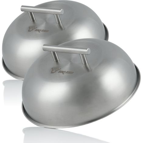 BBQ-Toro Edelstahl Wärmeglocke (2 Stück)  Ø 23 cm  Glosche, Servierglocke