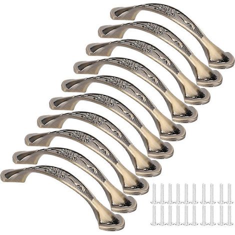 Lot de 10 poignées de porte en alliage de zinc pour tiroirs et boîtes à chaussures, quincaillerie de bureau, entraxe de 96 mm (1/5)