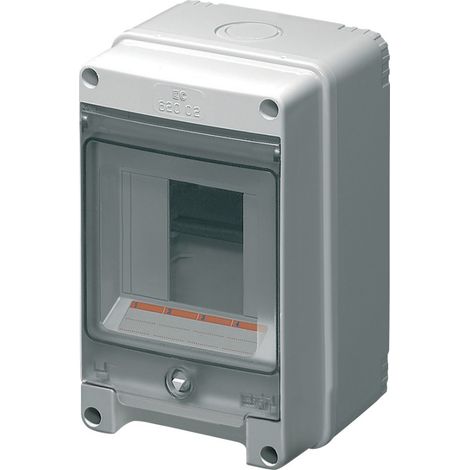 Centralino da parete, 2/4 moduli, grigio, IP65, sportello in policarbonato fumè - Elettrocanali EC62002