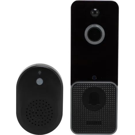 Sonnette vidéo sans fil 1080p avec carillon, Wi-Fi 2,4 GHz, détection de mouvement PIR, changeur de voix et interphone bidirectionnel. (1/3)