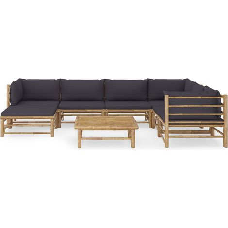 Maison Exclusive - 8-tlg. Garten-Lounge-Set mit Dunkelgrauen Kiss