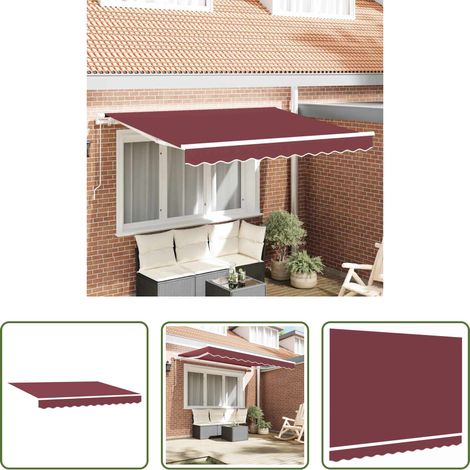 vidaXL Ombrage extérieur - Toile de rechange pour auvent Rouge bordeaux 3,5 x 2 m (1/5)
