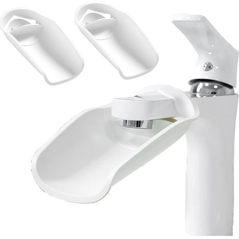 Wasserhahn Verlängerung 5er Set, Kinder Hockersatz für Waschbecken - Hilft Kindern Selbstständig Hände Waschen, Einfache Montage ohne Werkzeug für Küche & Bad, Weiß