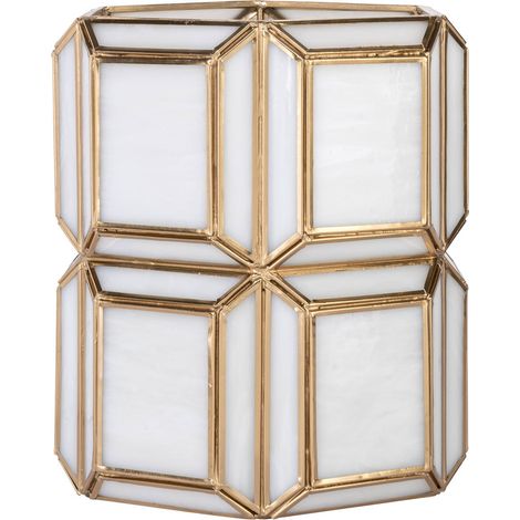 Photophore en verre et laiton antique - laiton antique et verre blanc (1/3)
