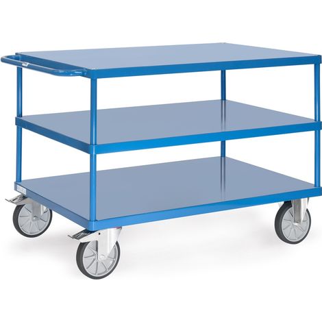 fetra Tischwagen, 3 Stahlblech-Plattformen bündig, Ladefläche 1200 x 800 mm (1/2)