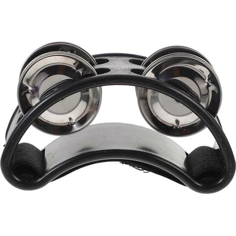 Tambourins pour adultes et enfants, tambourin, tambourin de fĂŞte, grelots, jouet de danse-Black (1/4)
