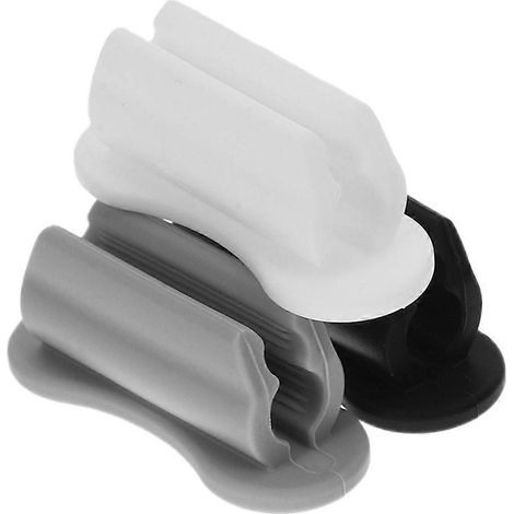 Lot de 3 porte-crayons adhésifs améliorés pour bureau et mur, porte-stylos en silicone avec clip, idéal pour l'organisation de bureau et de salle de classe. (1/4)
