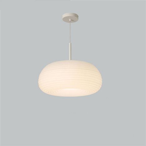 Suspension Ballon – Crème – Style Brise Légère – 20 cm – Lustre pour Chambre Parentale, Salle à Manger, Bureau – Luminaire Doux – LED-Lumière tricolore