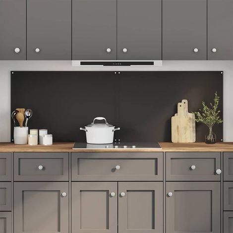 vidaXL Crédence de cuisine 2 pcs Noir 90 x 60 cm verre trempé