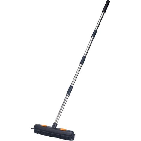 Balai en caoutchouc avec raclette, épilateur réglable pour animaux domestiques, poignée télescopique, outil de nettoyage pour jardin, fenêtre, garage (1/5)