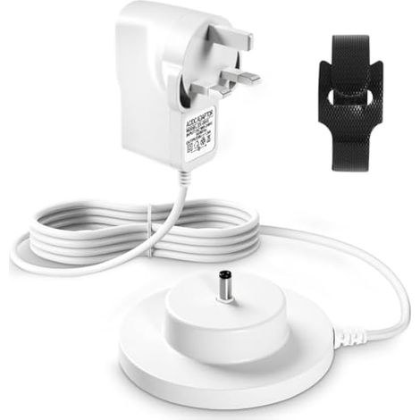 Station de charge pour Tonies, câble 1,8 m chargeur 9 V pour Toniebox originale, bon remplacement du cordon d'alimentation d'origine, inclut attaches de câble noires pour un rangement facile, blanc