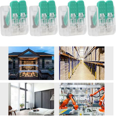 Lot de 20 borniers PCT-662 pour câblage de bâtiments, connecteurs pour luminaires, borniers à connexion rapide sans vis, verts (1/5)