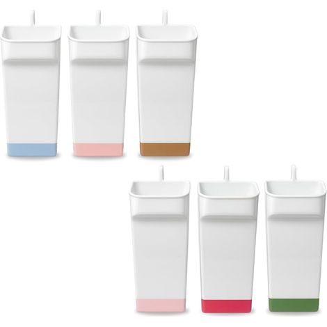 Set 6 Umidificatori per Termosifoni in Plastica Bianco con dettaglio Colorato – Evaporatori d'Acqua con Gancio Integrato - Misura 7,5x5x17 cm (1/5)