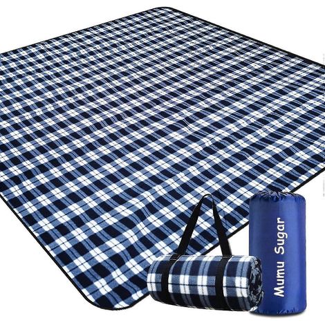 Couverture de pique-nique imperméable et pliable pour le camping, la plage, le parc, les concerts en famille et les feux d'artifice. Dimensions : 200 x 200 cm. (1/4)