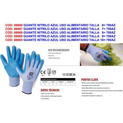 Guanto in nitrile blu per uso alimentare taglia 7 700AZ Touch