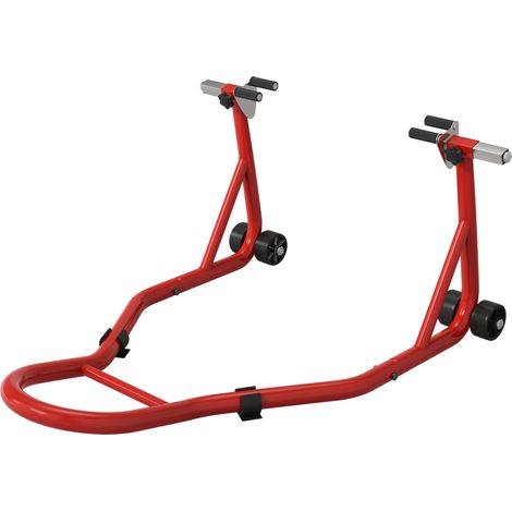 Support moto béquille avant goupille réglable adaptateurs bras oscillant rouge