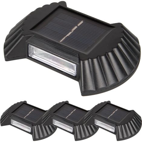 Vier 10 cm große LED-Solarwandleuchten, 4500 K neutralweißes Licht