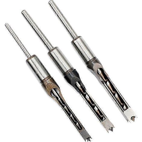 Mèche à mortaiser carrée à queue ronde, outil de perçage pour le travail du bois, 8 mm / 0,31 po (1/4)