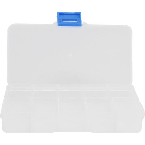 Boîte de rangement transparente 10 compartiments en plastique pour perles, bijoux et accessoires DIY artisanat