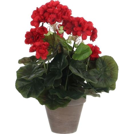Mica Geranium im Topf rot, 34 x 20 cm Kunstpflanzen