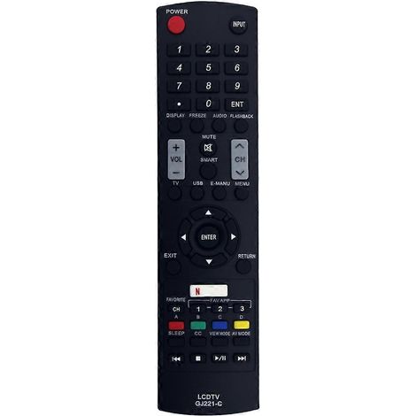 Ersatzfernbedienung GJ221-C für Sharp LC32LE653U, LC40LE653U, LC43LE653U, LC-43LE653U, LC-48LE653U und LC55LE653U Fernsehgeräte (1/5)