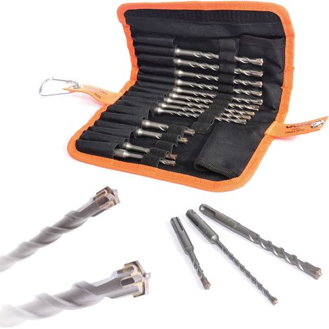Vaunt SDS+ Endurance Cross Tip Drill Bit Set - 17 Piece Hammer Drilling V1329122